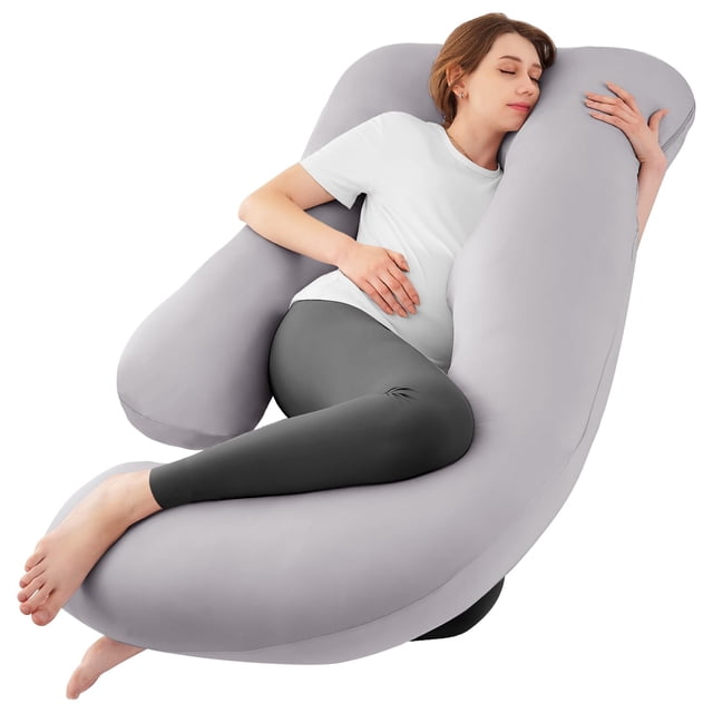 Almohada de Embarazo Sasttie 145x70 cm en Forma de U con Cooling Gris