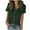 Army Green, variant on Short Sleeve Button Down Shirts for Women Cotton Linen Dressy Casual V Neck Solid Shirts Loose Fit Tops