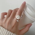 thumbnail image 1 of Anillo de loto grabado El verdadero amor espera a florecer Anillo ajustable de loto, 1 of 5