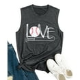 thumbnail image 4 of Baseball Mom Tank Tops Baseball Love Graphic Tee Shirts Women Summer Sleeveless, 4 of 6