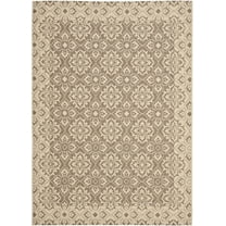 SAFAVIEH Courtyard Austin Geometric Indoor/Outdoor Area Rug, 6'7" x 9'6", Brown/Cream