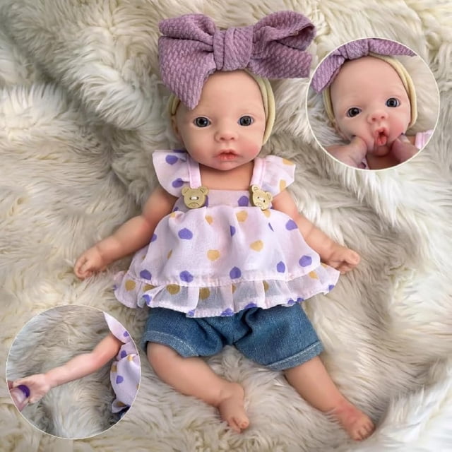 Muñeca Reborn Yokyyi Cuerpo Completo de Silicona 28 cm con Accesorios