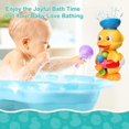 thumbnail image 2 of Juguetes de bañera para niños pequeños, juguetes de bañera de pato con rueda hidráulica/ojos giratorios, ventosas fuertes para baño, cuchara de agua divertida, 2 of 5