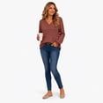 thumbnail image 4 of Women's V Neck Ribbed Knit Long Sleeve Tops Casual Bishop Sleeve Pullover Shirts for Fall Daily Wear, 4 of 7
