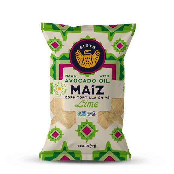 Siete Foods, Lime Maiz Tortilla Corn Chip, 7.5 oz.