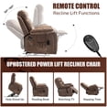 thumbnail image 5 of PAPROOS Oversized Electric Massage Lift Chair, Large Power Lift Recliner with Heat Therapy, Fabric Reclining Sofa with Remote, Hidden Cup Holder and Side Pocket for Elderly Seniors, Antique Brown, 5 of 12