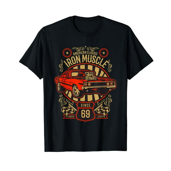 American Classic Iron Muscle Hotrod Muscle Car Rockabilly T-Shirt
