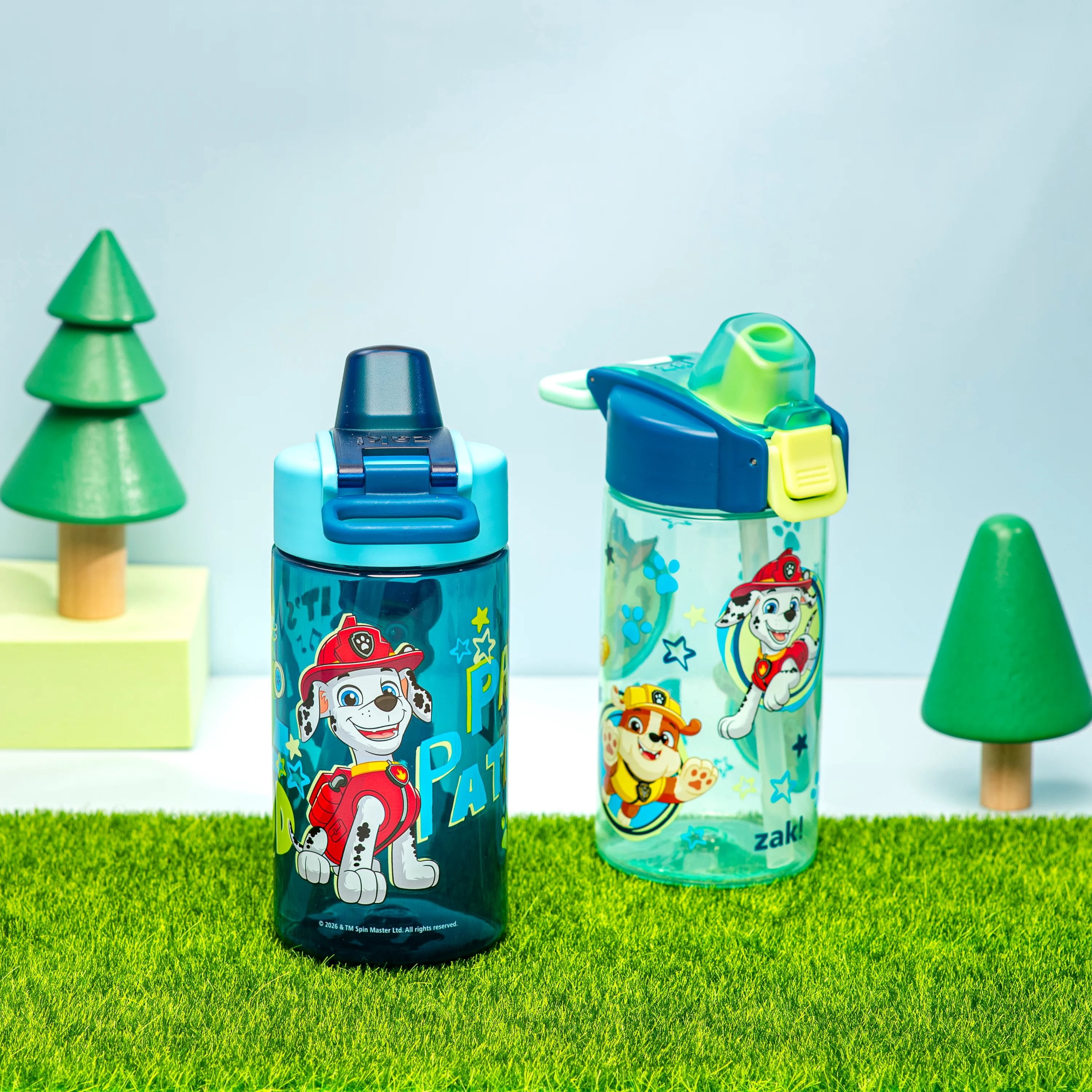 Zak Designs 16oz Paw Patrol Jubilation Durable Plastic Water Bottle, 2pk.