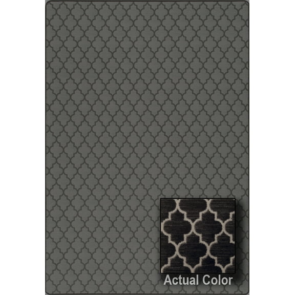 Milliken Imagine Area Rug ESSEX Essex Manor Black Crosshatch Diamond 2' 1" x 7' 8" Rectangle