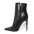 thumbnail image 2 of YDN Women Sexy Pointed Toe Booties Stiletto High Heels Ankle Boots Side Zipper Basic Winter Shoes Size 13 Black, 2 of 6