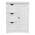 thumbnail image 2 of HomGarden 31.5-in Bathroom Floor Cabinet Kitchen Side Storage Organizer W/ 3 Drawers & Cupboard & Adjustable Shelf, White, 2 of 12