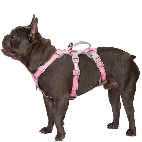 Arnés para perros Huntboo Escape Proof con mango acolchado reflectante rosa