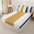 thumbnail image 2 of Homewish Vintage Vertical Lines Zipper Full Size Comforter Sets with Fitted Sheet and 2 Pillowcases,Contemporary Stripe Zipper Bedding Set,Blue,Reversible,4pcs, 2 of 8