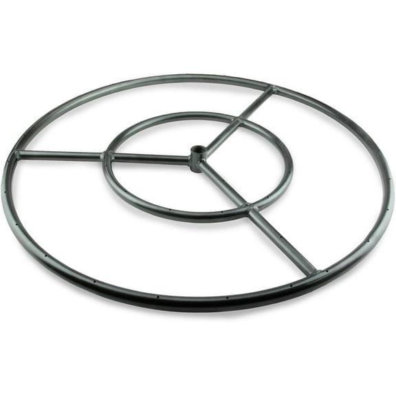 Fire Ring Burner for Fire Pits and Fireplaces | 18 Inch, Black Metal Burner