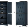 thumbnail image 2 of 71in Farmhouse Kitchen Pantry Cabinet,Tall Storage Cabinet with 4 Doors and Adjustable shelves,with Load-Bearing Steel Pipe,Wood Storage Cabinets for Kitchen,Dining Room,Bathroom(Rustic Blue), 2 of 7