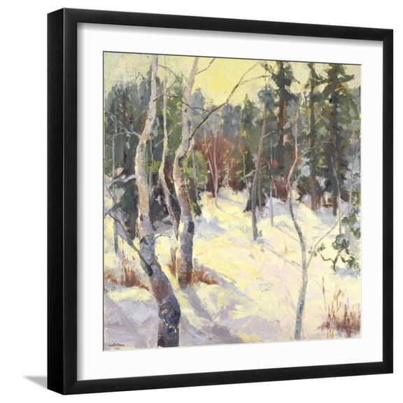 Art.com Four Seasons Aspens IV Art Print by Nanette Oleson, Black Frame Wall Art, 21" x 21"