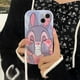 thumbnail image 2 of Funda de teléfono de dibujos animados lindo divertido para iPhone 14 Pro 11 12 13 Pro Max conejo pellizcado Charleroi sueño estresado funda encantadora a prueba de golpes zhangmengya LED, 2 of 2