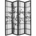 thumbnail image 2 of Oriental Furniture 6 Ft Tall Double Cross Bamboo Tree Shoji Screen, 6 panel, honey color, 2 of 7