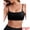 Black, variant on Square Neck Wirefree Padded Push-Up Athletic Bra L White