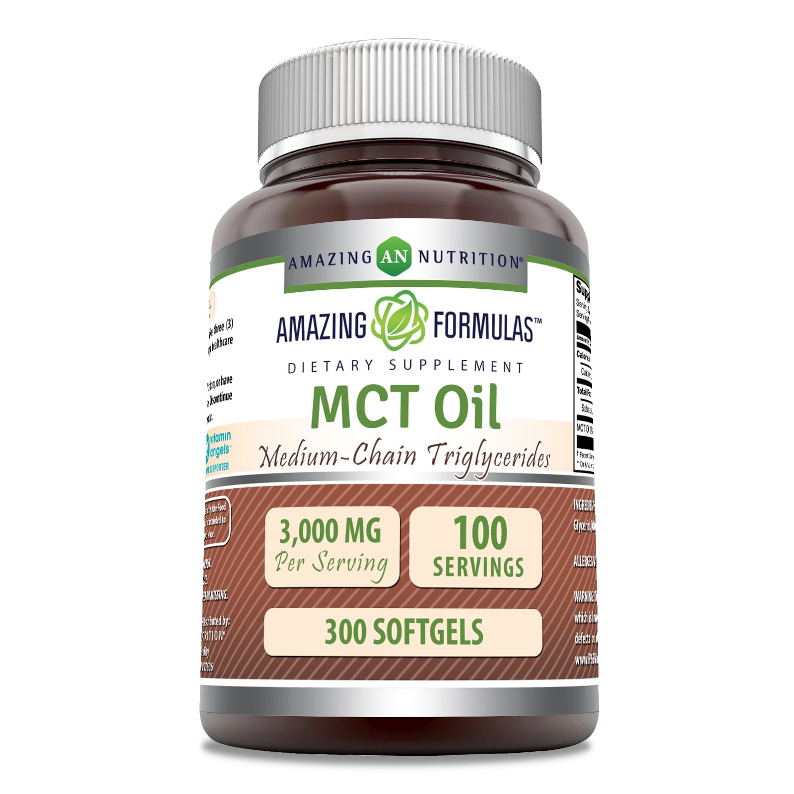 Amazing Formulas MCT Oil 3000 Mg Per Serving 300 Softgels Supplement | Great for Keto, Ketosis, and Ketogenic Diets | C8, C10 Derived from Coconut | Non-GMO | Gluten-Free | Made in USA