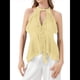 thumbnail image 2 of Camisola con Volantes y Cuello Halter para Mujer Amarillo M, 2 of 7