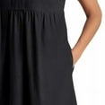 thumbnail image 4 of Briggs Womens V-neck Linen Blend Dress,Black,Large, 4 of 5