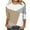 1Khaki, variant on PuLe Blouses For Women Color Block Patchwork Shirts for Women 3/4 Sleeve Loose Crew Neck T Shirts Fall Summer Casual Soft Blouses