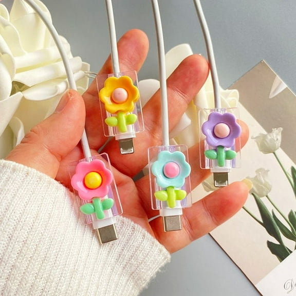 4Pcs Of Cable Protector for Phone Charger, Cute Pattern Phone Cable Protector, Charging Cord Protector, USB Charger Saver