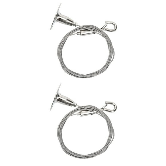 Miangastore Sign Hanging Hooks Wire Rope Hangers Silver 2Pcs 42.44X1.57X1.38Inch Stainless Steel
