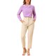 thumbnail image 2 of INSPIRAR CHIC Blusa dulce de manga larga con cuello Peter Pan y volantes para mujer, color púrpura, 2 of 7