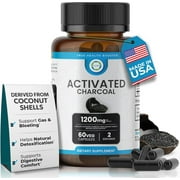 TrueMed Activated Charcoal Organic Coconut Shell Derived Charcoal Capsule,1200mg, 60 Capsules, Support Detox & Digestive Health, Activated Charcoal Capsules for Health-Conscious Individuals