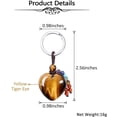thumbnail image 5 of Natural Tiger Eye Heart Crystal Keychain 7 Chakra Healing Gemstone Key Ring Charm for Women, 5 of 5
