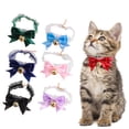 thumbnail image 2 of Adjustable Pet Bandana with Extension Chain - Friendly to Skin - Easy-wearing Decorative - Polyester Bell Pendant - Pet Cat Dog Lace Collar, 2 of 8