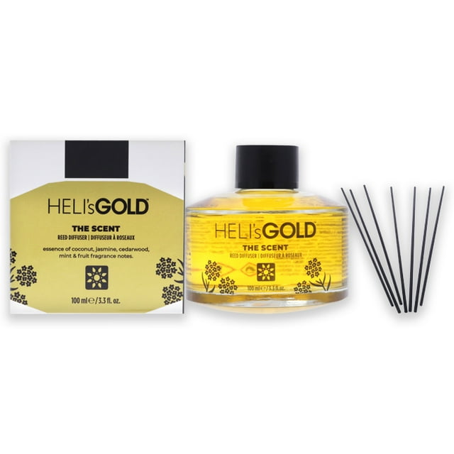 The Scent Reed Difuser Set by Helis Gold for Unisex - 2 Pc 3.3oz Diffuser, 7Pc Fiber Stick