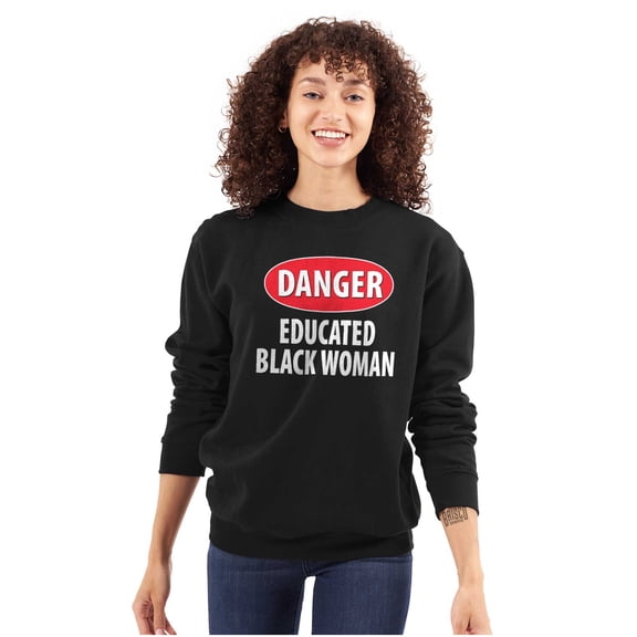 Educated Black African American Woman Women Crewneck Sweatshirt Brisco Brands S