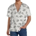 thumbnail image 3 of Wukai Hand Drawn Squirrel Men's Casual Short-Sleeve Button Down Shirt - Lightweight Summer Dress Shirt for Daily Wear-Small, 3 of 7