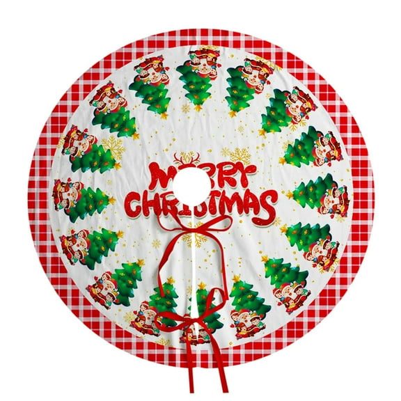 Christmas Tree Skirt Holiday Decorative Fluffy Base Cover For Xmas Party Home Decor, Furry Tree Bottom Apron With Non-Slip Backing, Fits Up To 6Ft Tree, 36In Diameter, 1.5Lb