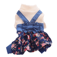 thumbnail image 1 of Vaqueros de mezclilla de algodón para mascotas, vestido general con tirantes azules, falda general de mezclilla fina de verano, ropa diaria para perros y gatos, disfraz FloralXS, 1 of 6