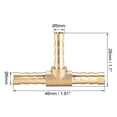 thumbnail image 2 of Conector en T de latón Uxcell 6mm x 5mm x 6mm, 2 of 3