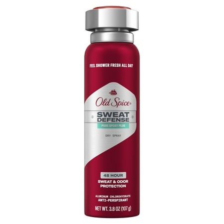 Old Spice Sweat Defense Pure Sport Plus Dry Spray Antiperspirant and Deodorant for Men, 3.8