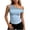 Light Blue, variant on Women's One Shoulder Sleeveless Tank Top Stripe Print Slim Fit Off Shoulder Cami Blouse Perfect for 2026 Spring Summer Daily Home Vacation Wear