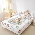 thumbnail image 4 of Erosebridal Happy Easter Bunny Kids Full Size Sheets, Flower Butterfly Bed Sheets, 4pcs, 4 of 5