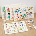 thumbnail image 2 of MeetYTOYS Wooden Preschool Learning Shape Peg Puzzle Board Toys, Traffic, Ocean Animals, Dinosaur, Alphabet Numbers Fruits Shape Educational Learning Toys, 2 of 3