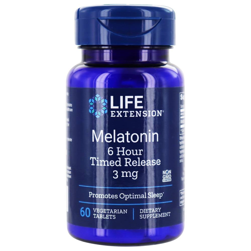 Life Extension - Melatonin 6-Hour Timed Release 3 mg. - 60 Vegetarian ...