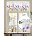 thumbnail image 7 of Colorful Wildflower Valances for Windows Bee Butterfly Purple Blue Pink Plant Valance Rod Pocket Short Window Treatments Curtains for Kitchen Bathroom Living Room Bedroom, 54 x 18 Inch, 7 of 7