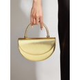 thumbnail image 2 of REMANLAND Women's Metallic Half-Moon Evening Handbag with Structured Top Handle, Gold, 2 of 8