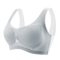 thumbnail image 5 of VISALY Wireless Bras Full Coverage Bras 3Pc Seamless Bras Mesh Cup Soft Bras for Women No Underwire with Support and Lift Plus Size Bras Breathable Bras Everyday Bras for Women Black L, 5 of 8