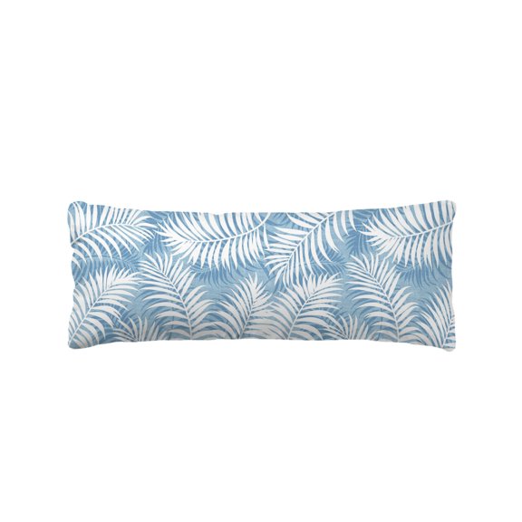 Blue Palm Leaf Body Pillow Cover 20 x 60 Inch Decorative Pillow Cover Summer Coastal Botanical Tropical Lumbar Pillowcase Seasonal Rectangle Cushion Case for Couch Sofa Bed Living Room