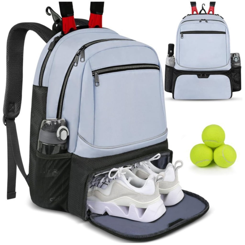 Large Capacity Tennis Racket Backpack with Separate Shoe Pouches Outdoor Sports Tennis Racket Bag