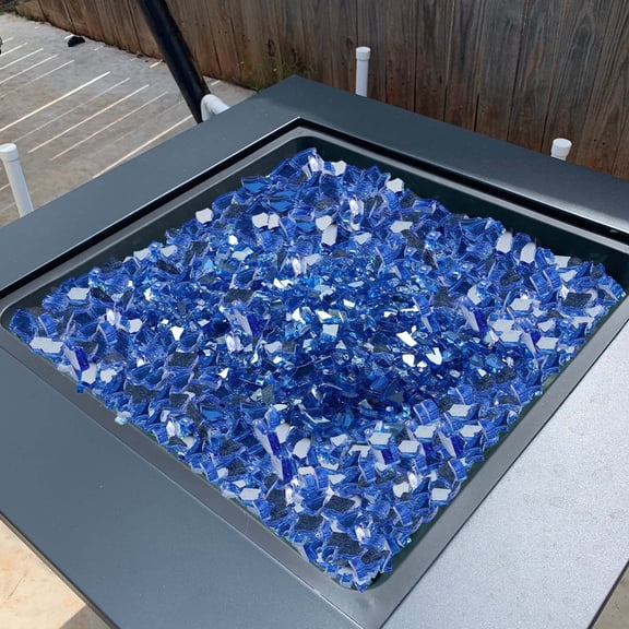 Weiyi-EC Fire Glass 1/4-Inch Fireplace Glass Rocks for Fire Pit Table Cobalt Blue 10 LBS